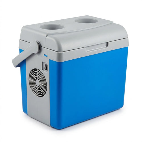 Hielera electrica 12V 7.5 L, cuerpo azul y tapa gris