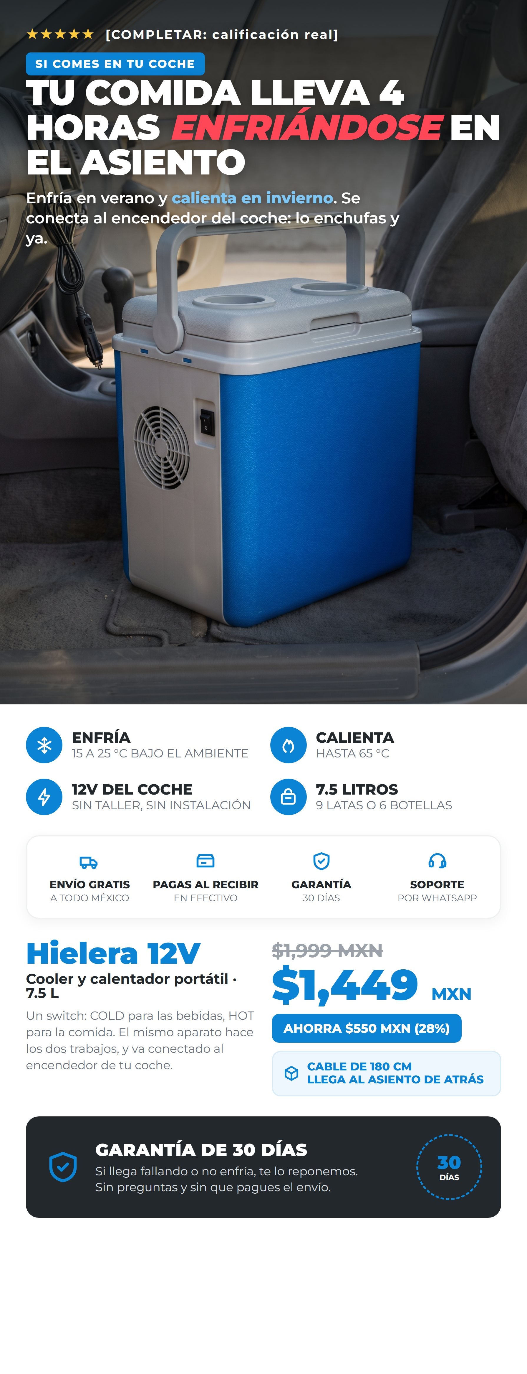 Hielera 12V en el coche