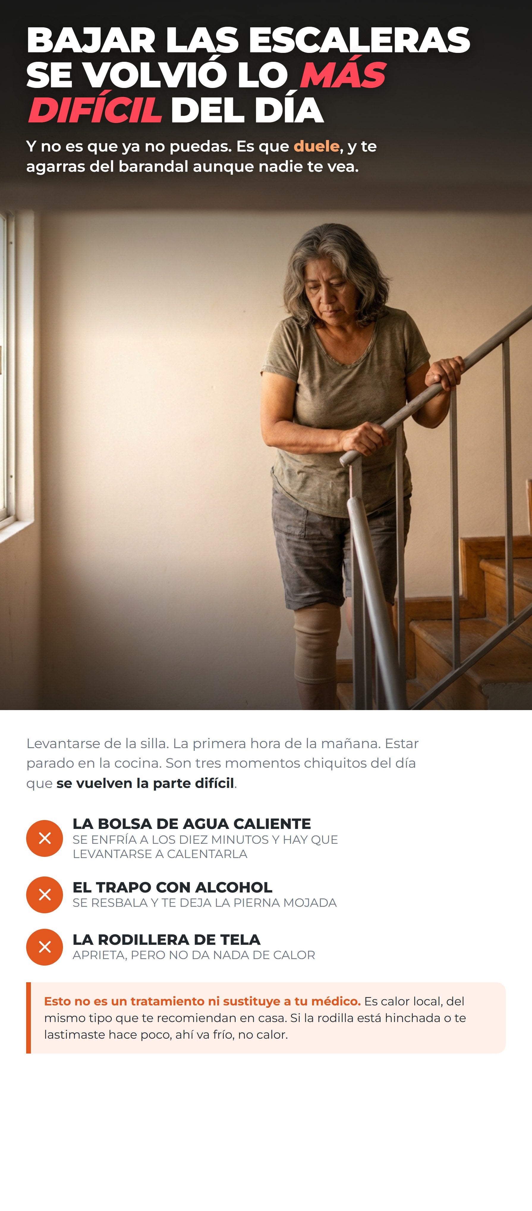 Bajar las escaleras agarrada del barandal